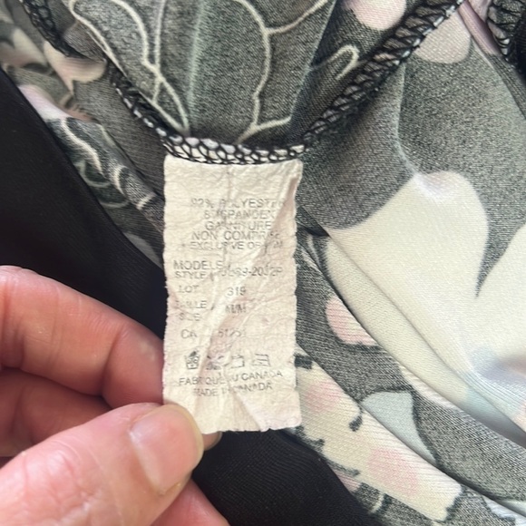 Jessica Petite Black Floral Print Sleeveless Top Size M - Picture 10 of 12